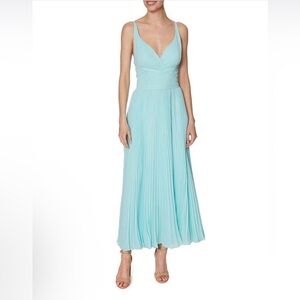 LAUNDRY BY SHELLI SEAGAL V-neck Pleated Midi Dress